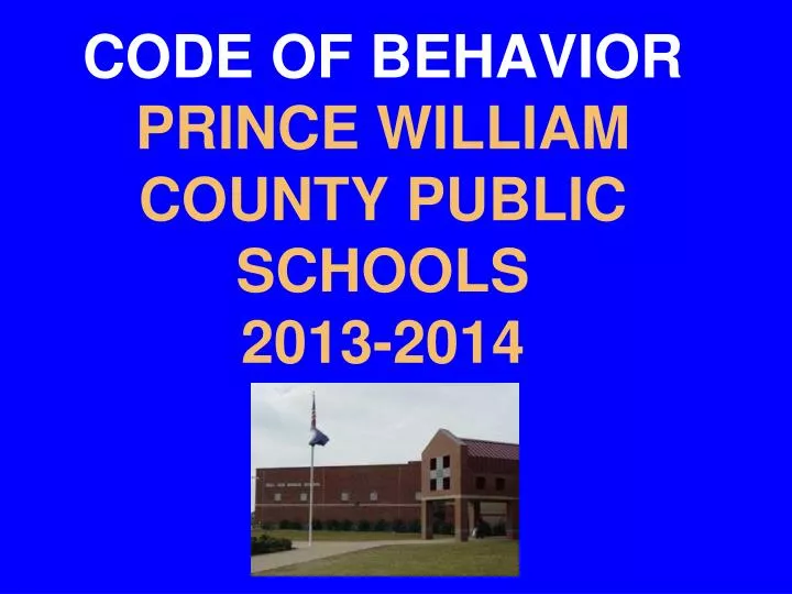 code of behavior prince william county public schools 2013 2014