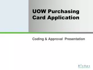UOW Purchasing Card Application