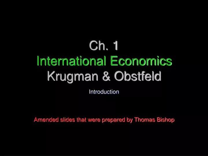 ch 1 international economics krugman obstfeld