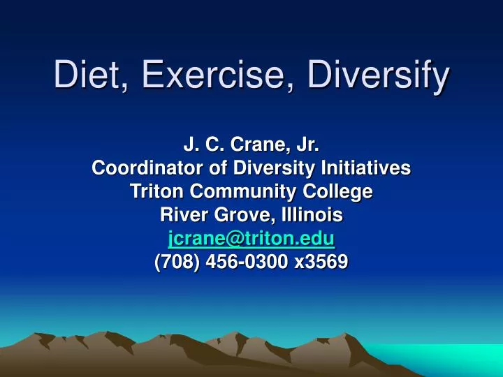 diet exercise diversify