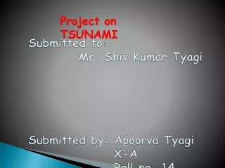 Project on TSUNAMI