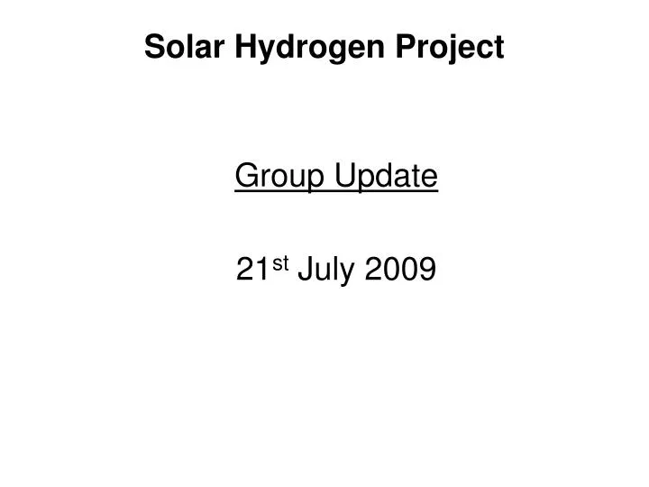 solar hydrogen project