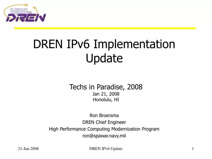 dren ipv6 implementation update