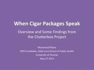 When Cigar Packages Speak