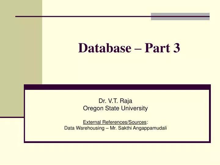database part 3