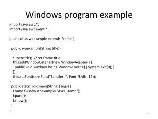 Windows program example