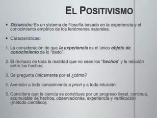 el positivismo