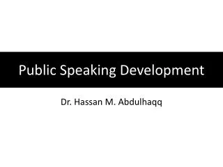 Public Speaking Development