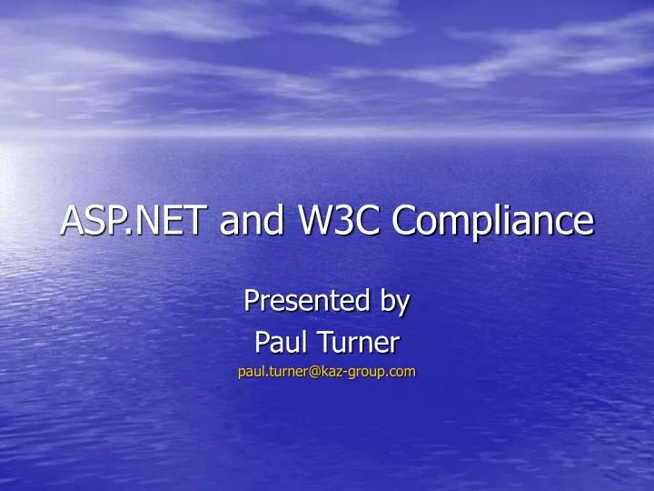 asp net and w3c compliance