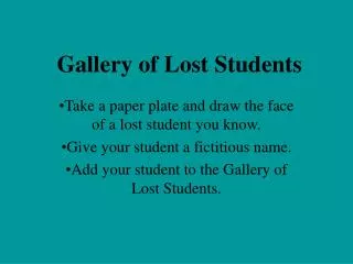 Gallery of Lost Students