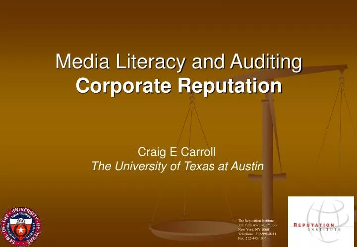 media literacy and auditing corporate reputation