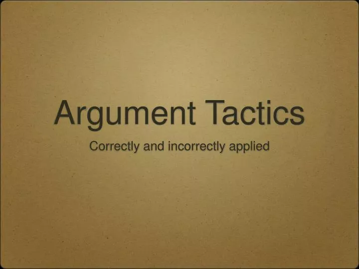 argument tactics