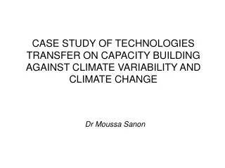 Dr Moussa Sanon