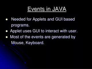 Events in JAVA