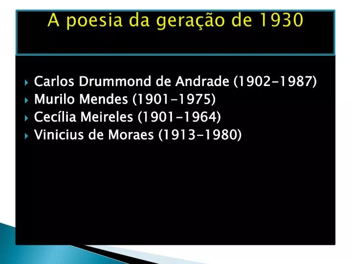 a poesia da gera o de 1930