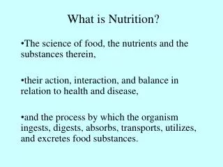 what is nutrition