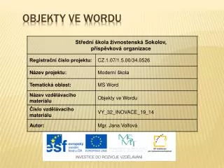 objekty ve wordu
