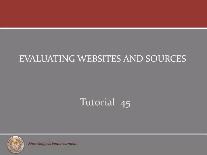 evaluating websites and sources