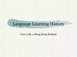 language learning history