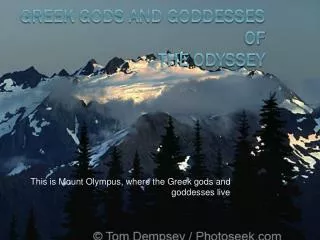 Greek gods and goddesses of The Odyssey
