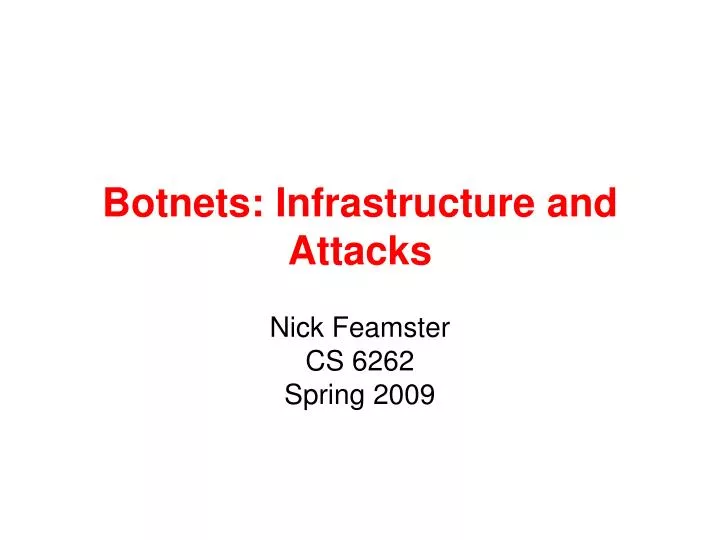 botnets infrastructure and attacks