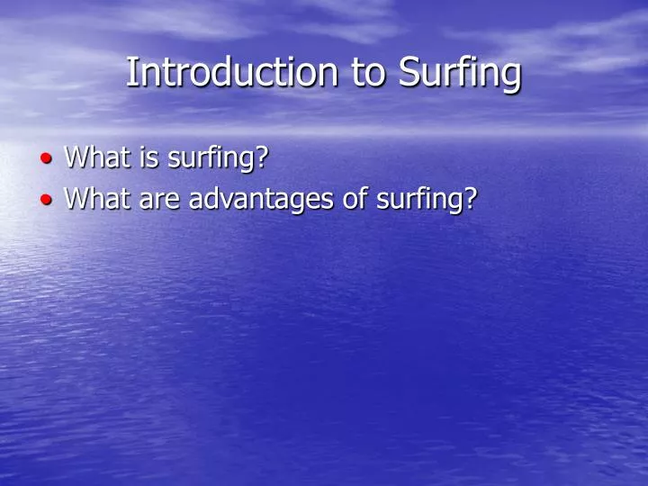 introduction to surfing
