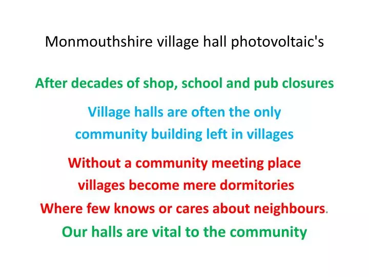 monmouthshire village hall photovoltaic s