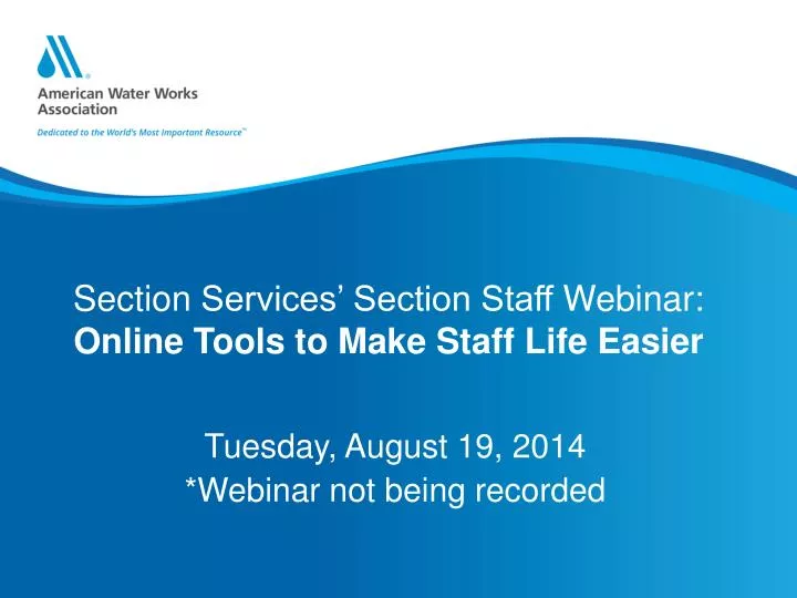 section services section staff webinar online tools to make staff life easier
