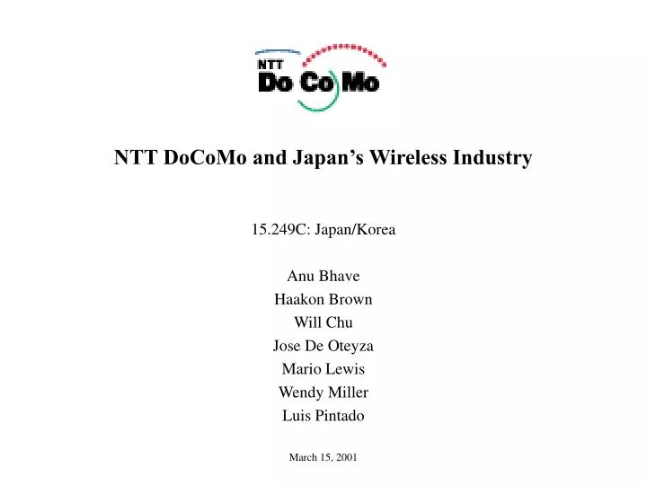ntt docomo and japan s wireless industry