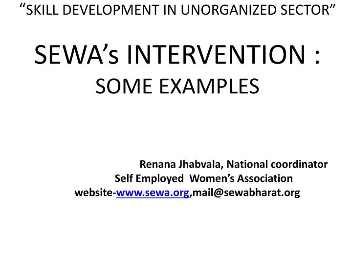 skill development in unorganized sector sewa s intervention some examples