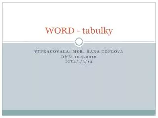 word tabulky