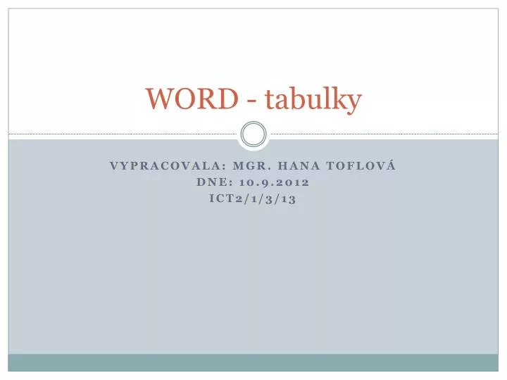 word tabulky
