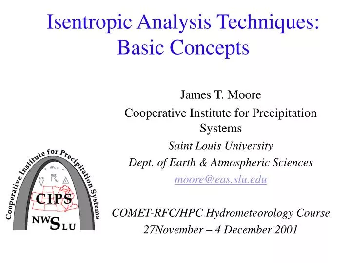 isentropic analysis techniques basic concepts