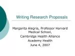 Writing Research Proposals