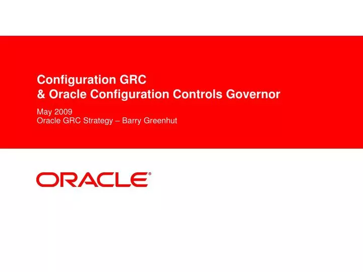 configuration grc oracle configuration controls governor