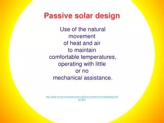 Passive solar design