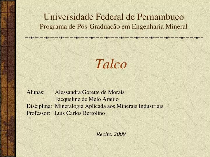 universidade federal de pernambuco programa de p s gradua o em engenharia mineral