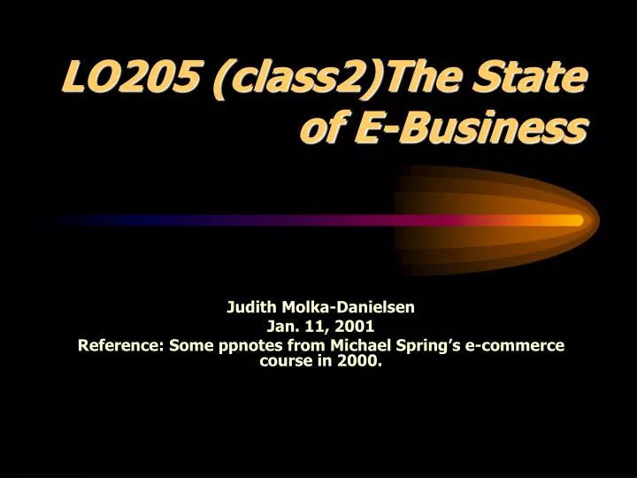 lo205 class2 the state of e business