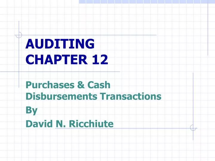 auditing chapter 12