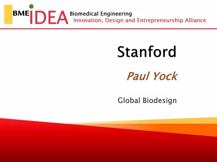 stanford paul yock global biodesign