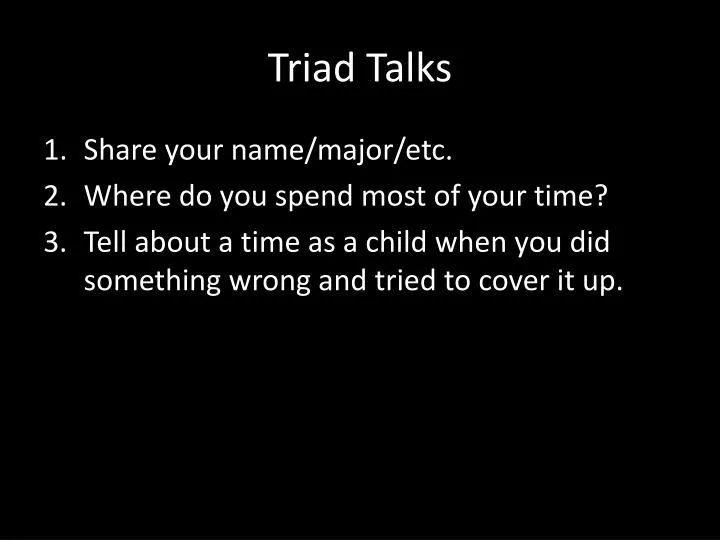 triad talks