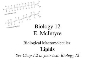 Biology 12 E. McIntyre