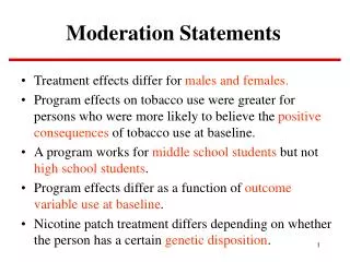 Moderation Statements