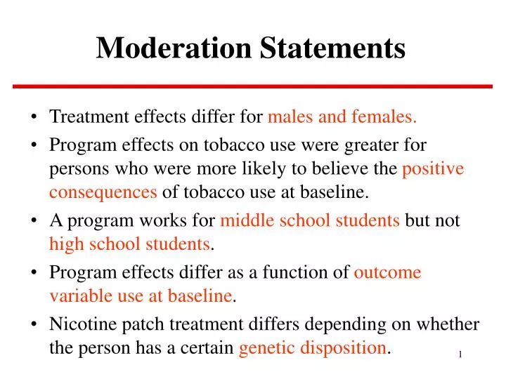 moderation statements
