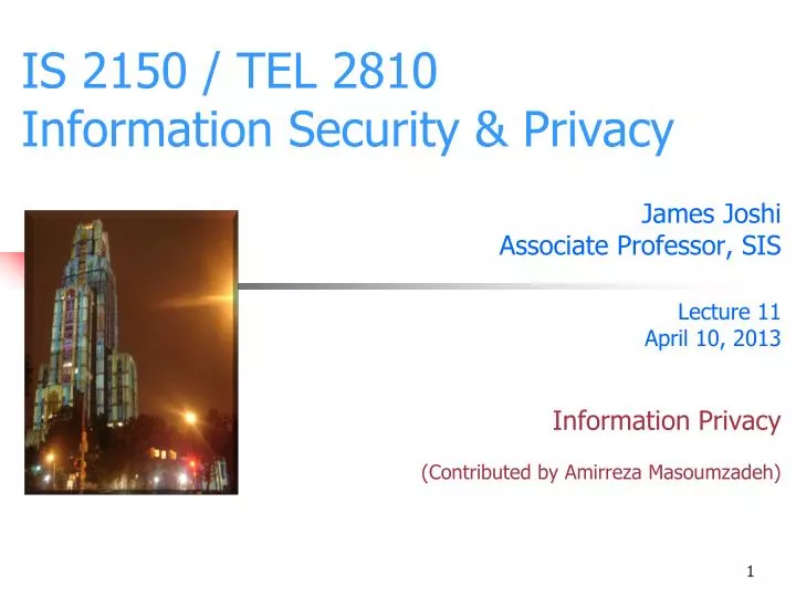 is 2150 tel 2810 information security privacy