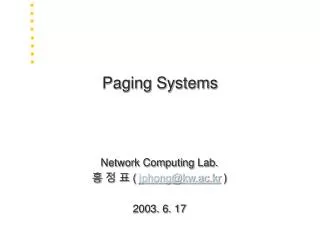 Paging Systems