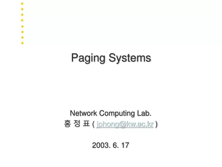 paging systems