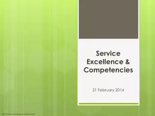 Service Excellence &amp; Competencies