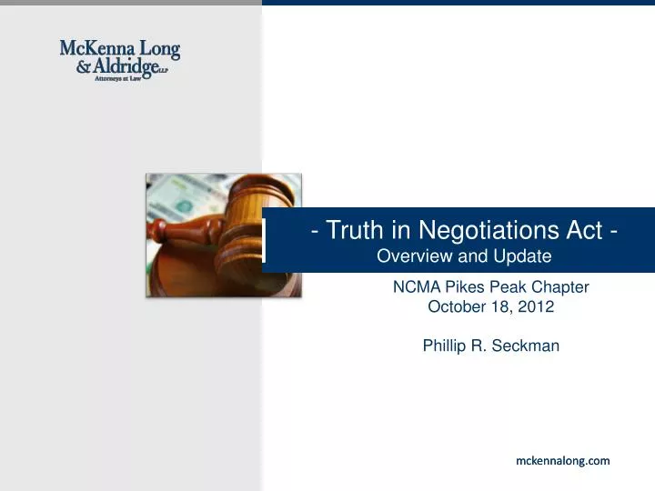 truth in negotiations act overview and update