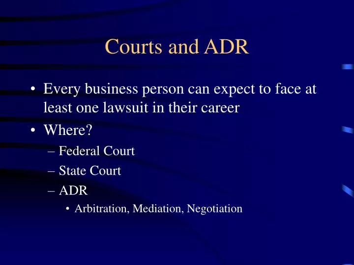 courts and adr